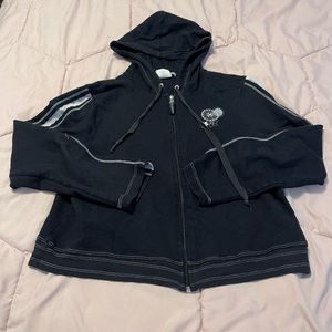Black and Light Pink Zip-Up Hoodie